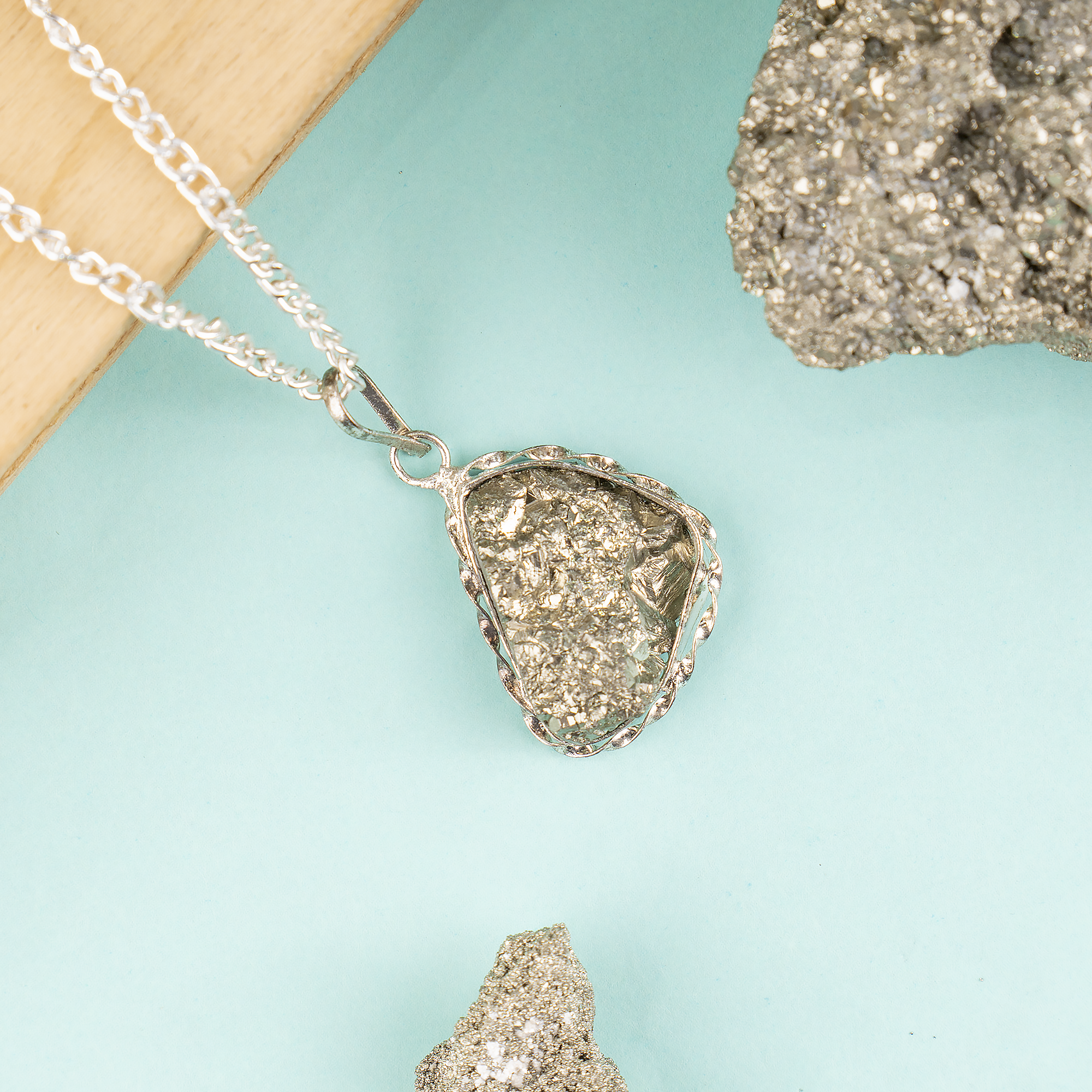 Soothing Crystals - Wholesale Pendant/Charm Necklace - Crystal Pendant | Pyrite Pendant | Wealth & Protection3