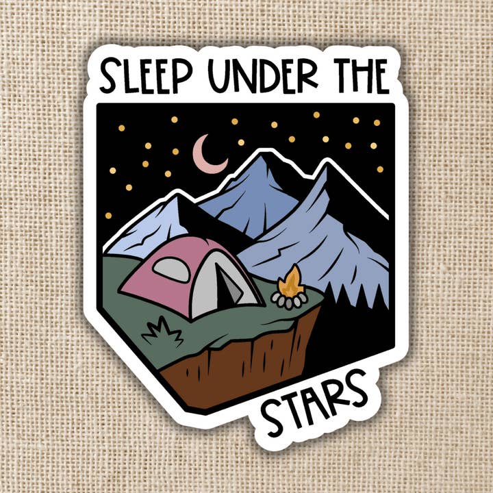 Sleep Under the Stars Sticker, 3-inch for wholesale by Kingdom of Threads