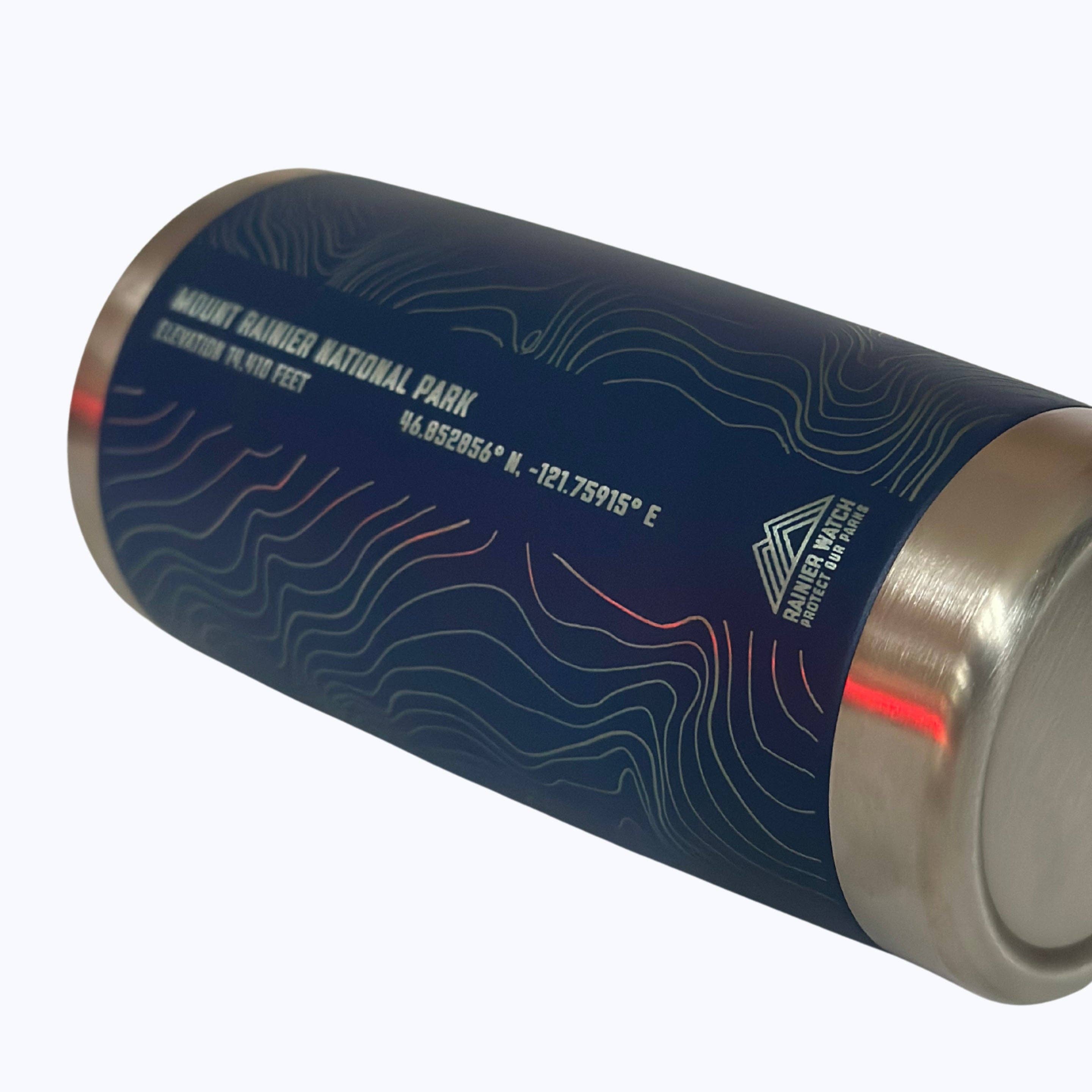 Rainier Watch Supply Co - Wholesale Insulated Mug/Tumbler - Mount Rainier National Park Topo Travel Coffee Tumbler (20oz) - Navy11