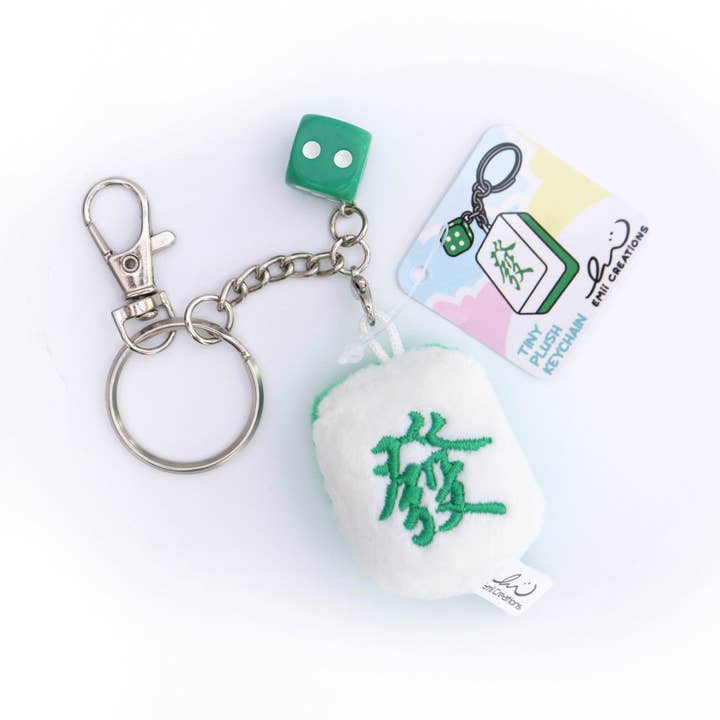 Emii Creations - Wholesale Keychain - Unisex - Tiny Mahjong Tile Plush Key & Bag Charm