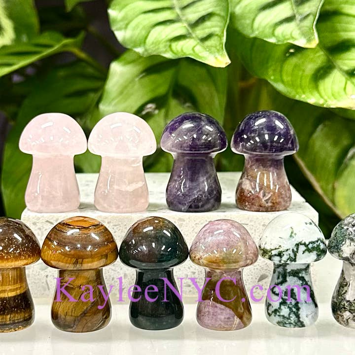 KayleeNYC - Wholesale Spiritual Stone/Crystal - Natural mix Crystal Mushrooms 3.5cm Crystal Healing
