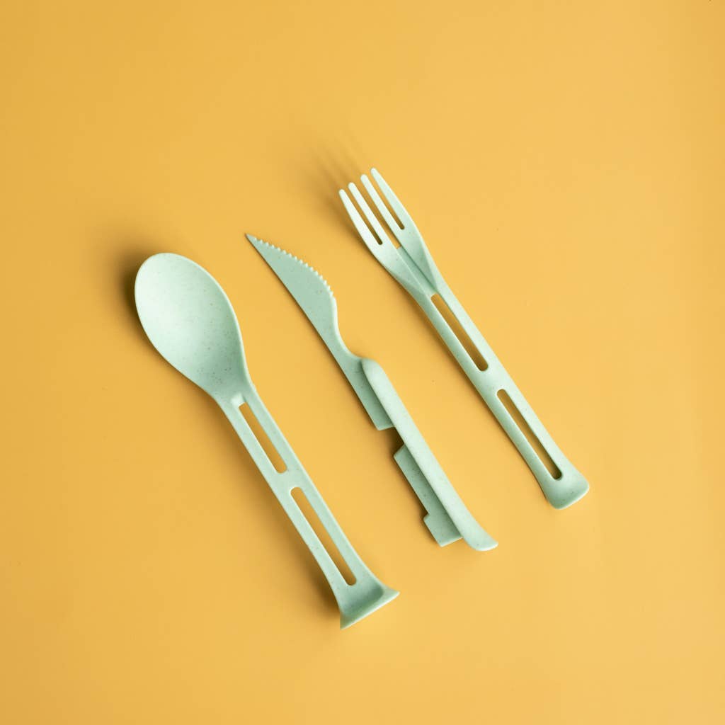 GreenWave - Wholesale Assorted Cutlery Set - Eco-Friendly Wheat Straw Nesting Utensils Cutlery Set2