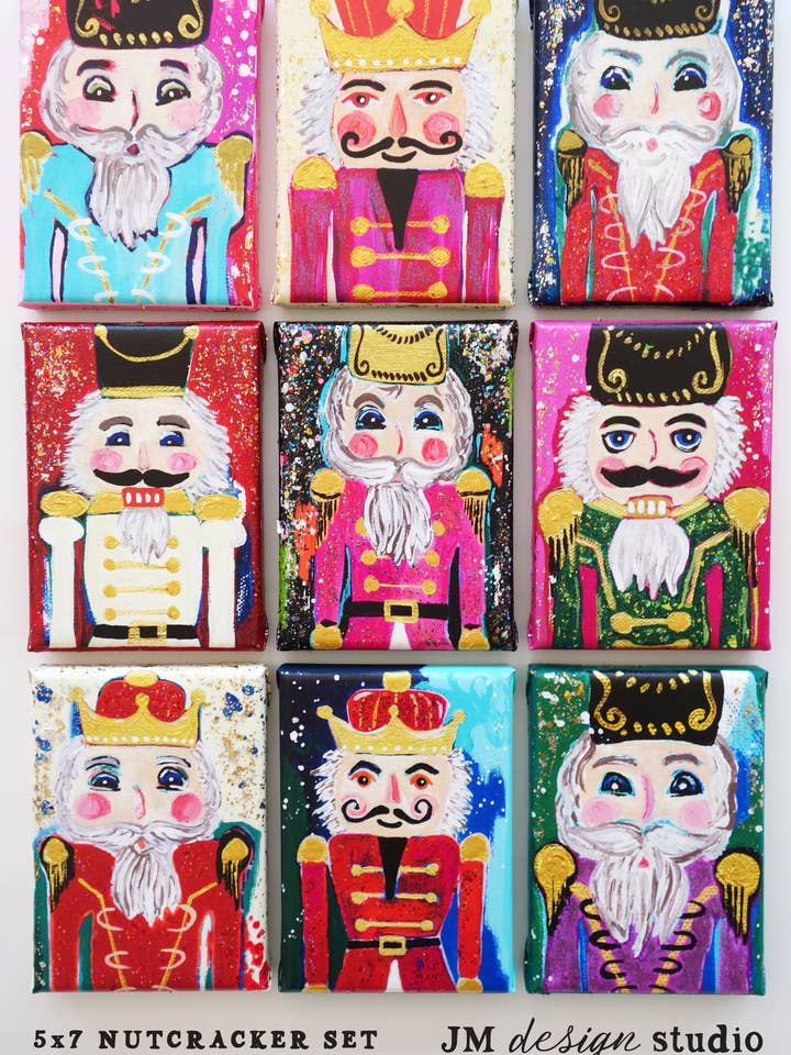 5x7 Nutcracker Canvas Wall Art, Set of 9 for wholesale by JM Design Studio