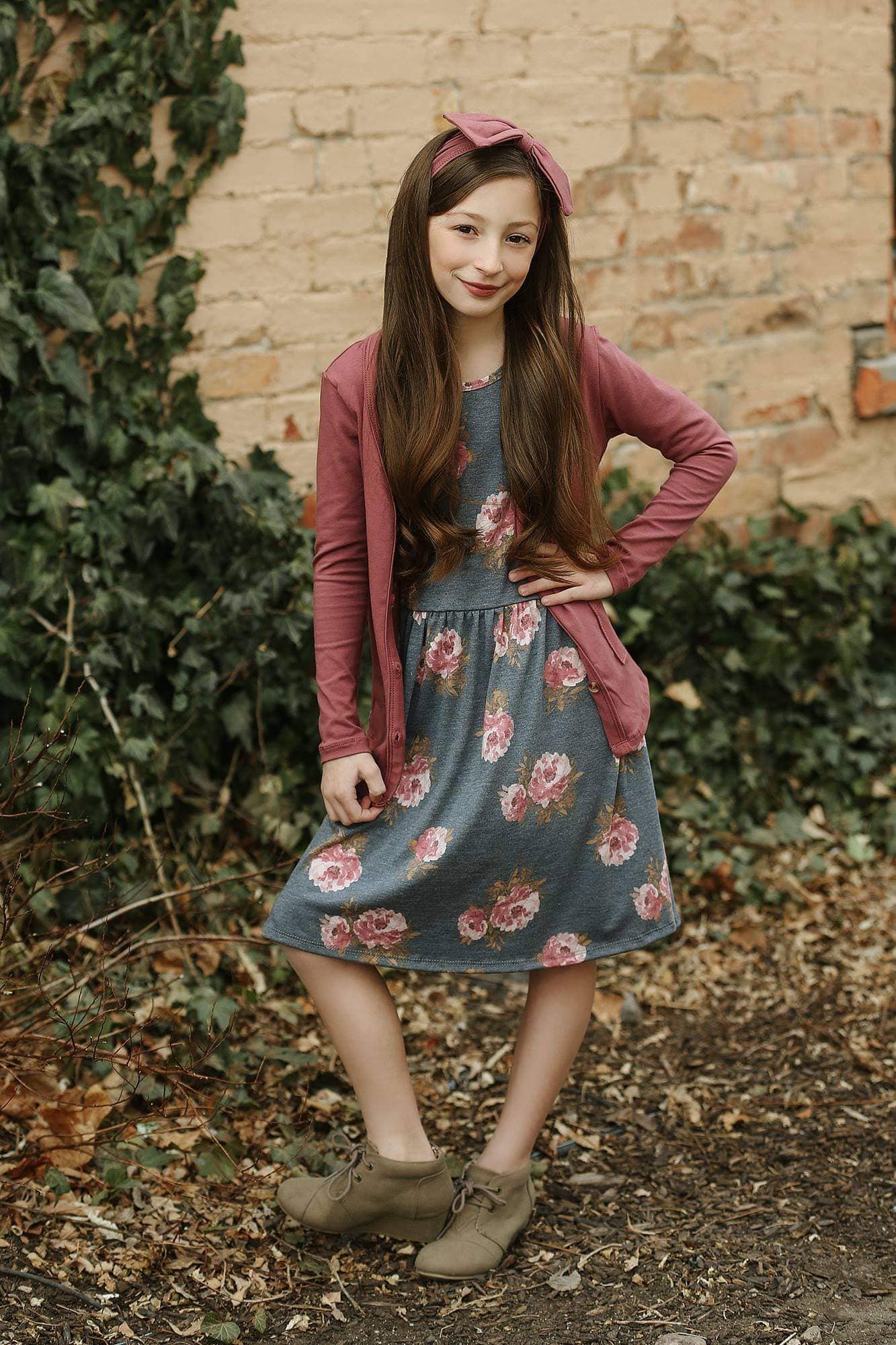 Navy Fields - Wholesale Cardigan - Kids - Mauve Cardigan5