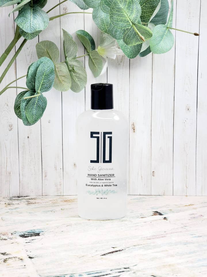 SG Hand Sanitizer Eucalyptus and White Tea for wholesale by Solo Giovane