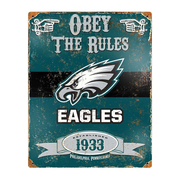 Party Animal, Inc. - Wholesale Sign - Philadelphia Eagles Embossed Metal Sign