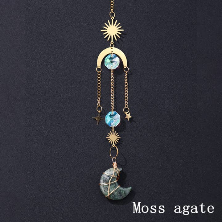 Crystolver - Wholesale Suncatcher - Crystal Moon Pendant Sun Catchers Decor