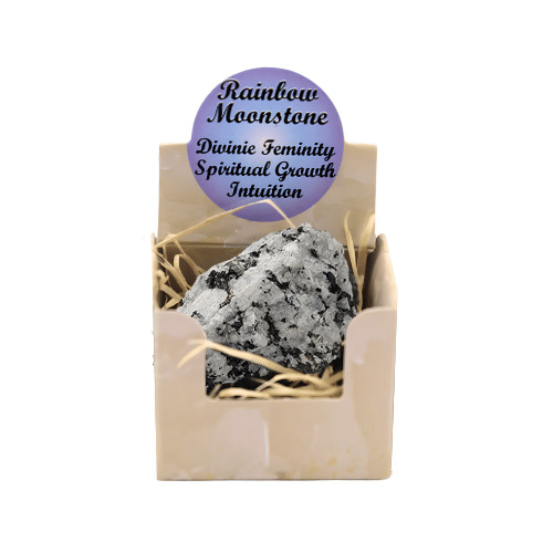 Green Tree - Wholesale Spiritual Stone/Crystal - Rainbow Moonstone Display ( 3 Pieces of 4 Shapes )5