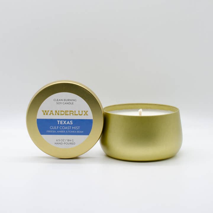 Vela de soja Wanderlux Texas Gulf Coast Mist de 6.5 onzas para venta al por mayor de Wanderlux Candles