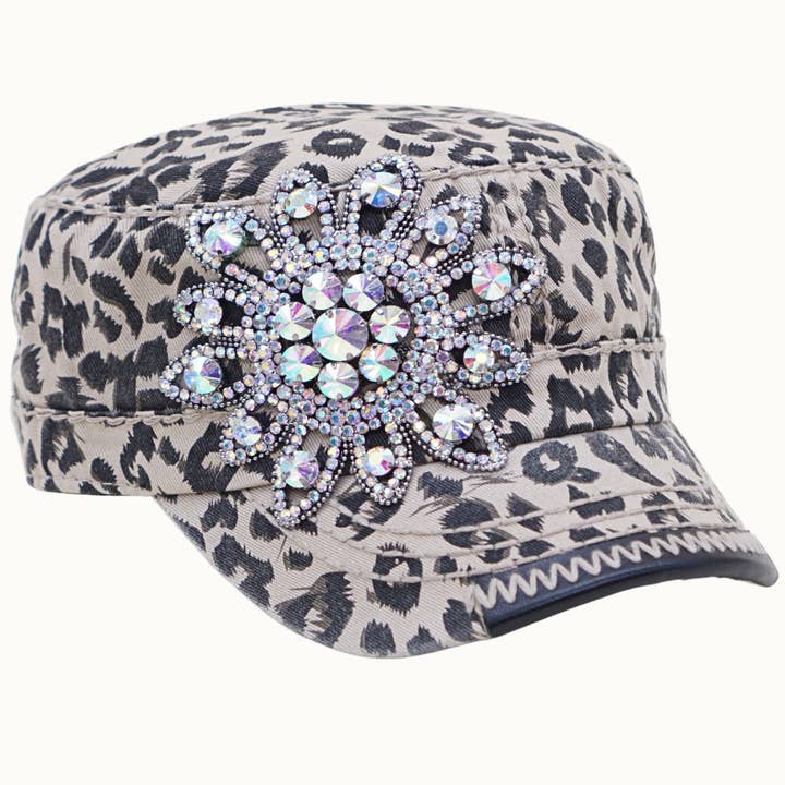 Olive & Pique - Wholesale Baseball Cap - Women's - Sunflower Bejeweled Glitz Cadet Cap, Adjustable2