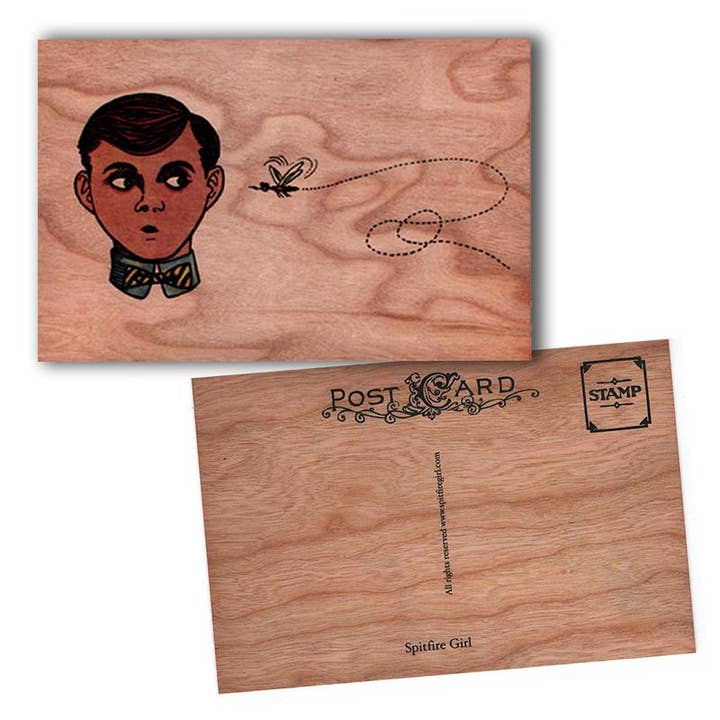 Wood Postcard - Buzz for wholesale by Spitfire Girl