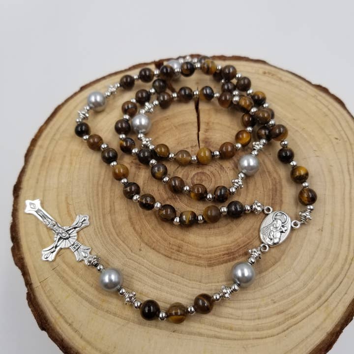 CHAKRA JEWELRY – wholesale Pendant/charm necklace – Natural Stone Bead Cross Necklace5