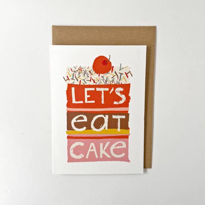 Florence Fry - Wholesale Everyday greeting card - Lets Eat Cake (with a cherry)1