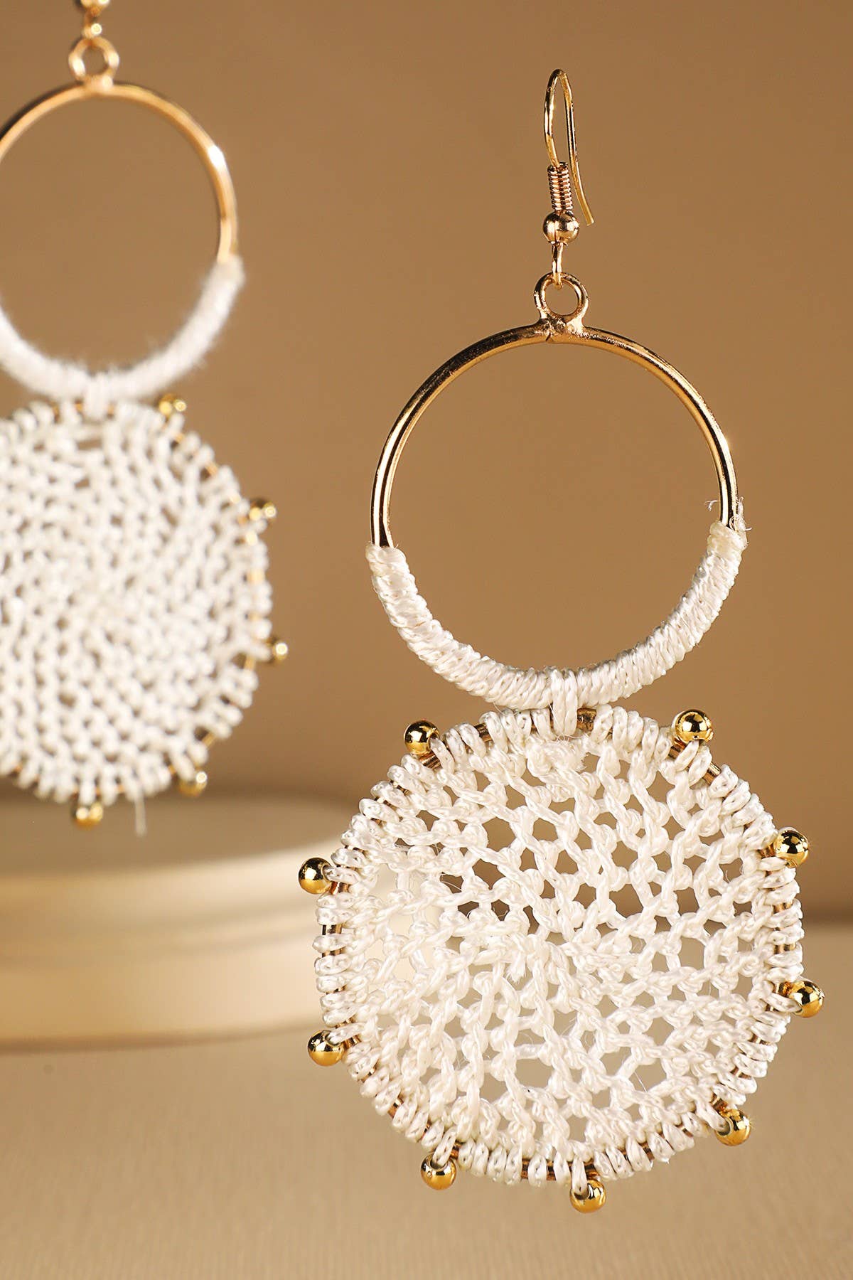 Urbanista - Wholesale Dangle Earrings - Rattan Knitted Round Tiers  Drop Earring 13