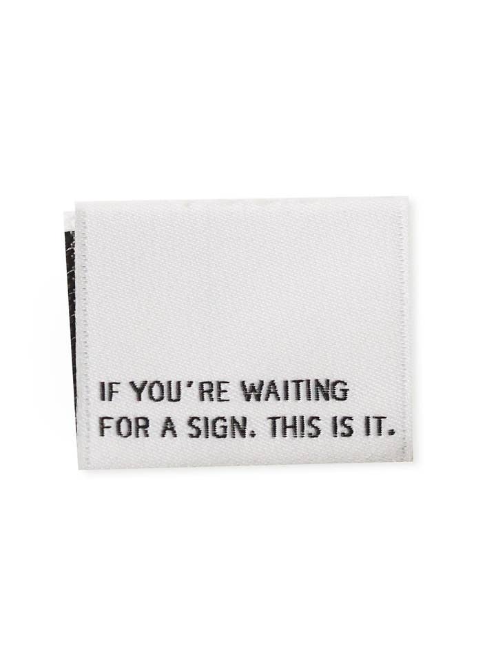 Étiquette Web pliable *si vous attendez un signe* pour la vente par Paul und Clara