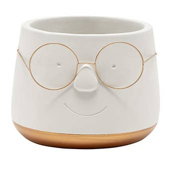 Napco - Wholesale Plant Pot - Planter, Face w/ Glasses Item # 14411