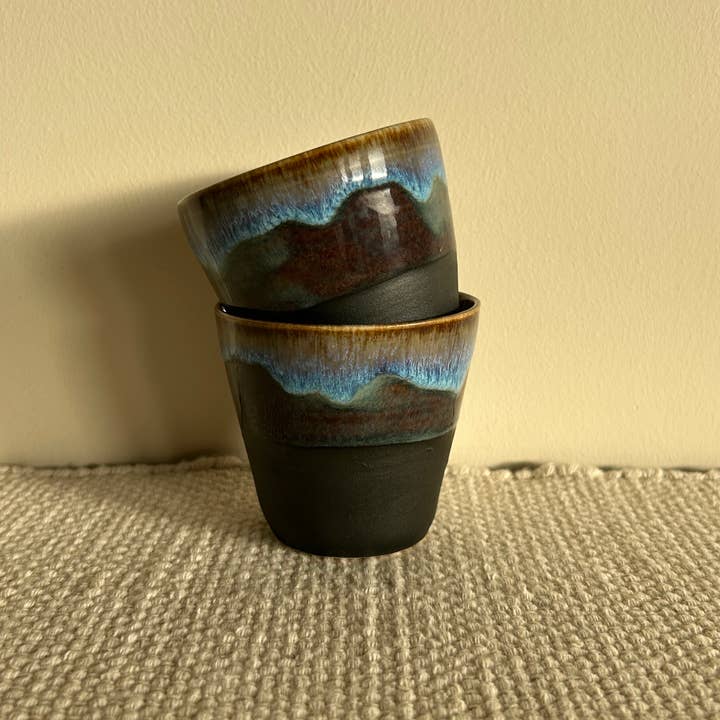 Fernweh Pottery - Wholesale Coffee/tea cup - Dark Sea Espresso Cup2