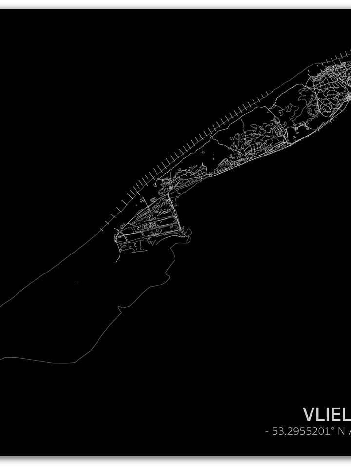 Citymap Vlieland | Aluminum wall decoration för wholesale av Brandthout.