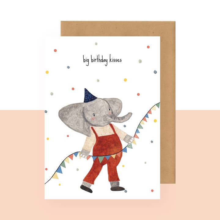 Carte postale – gros bisous d'anniversaire pour la vente par Studio Bertha