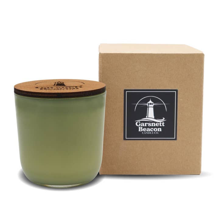Bravura - Tobacco Flower, Olive Leaf & Teakwood Luxury Coconut Soy Candle for wholesale by Garsnett Beacon Candle Co.