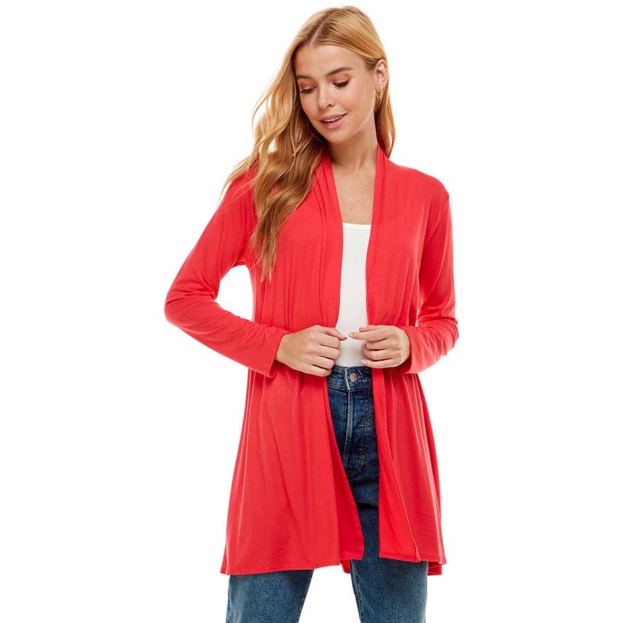 Azules Clothing - Venta al por mayor Cárdigan - Mujer - Cárdigan drapeado de manga larga con parte delantera abierta61