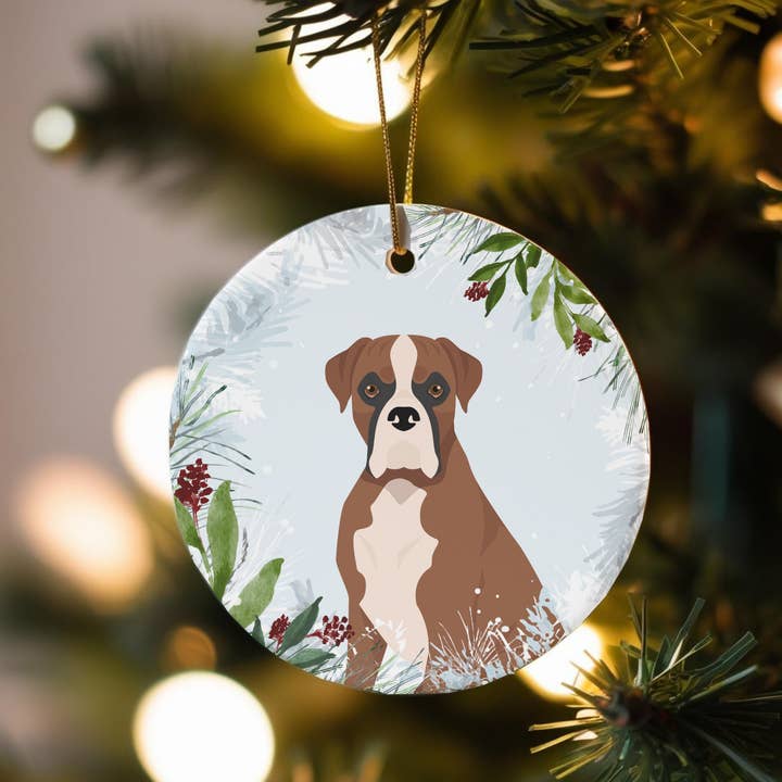 Boxer Dog Christmas Ornaments for wholesale by Canine Companions