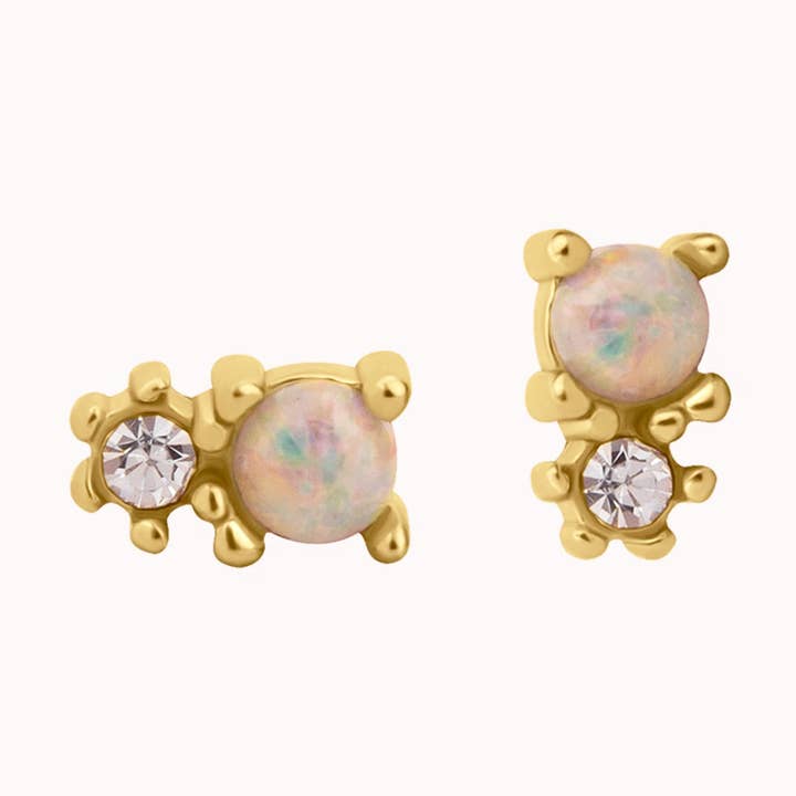 Northern Lights Opal Stud Earrings for wholesale by CARIS Jewelry