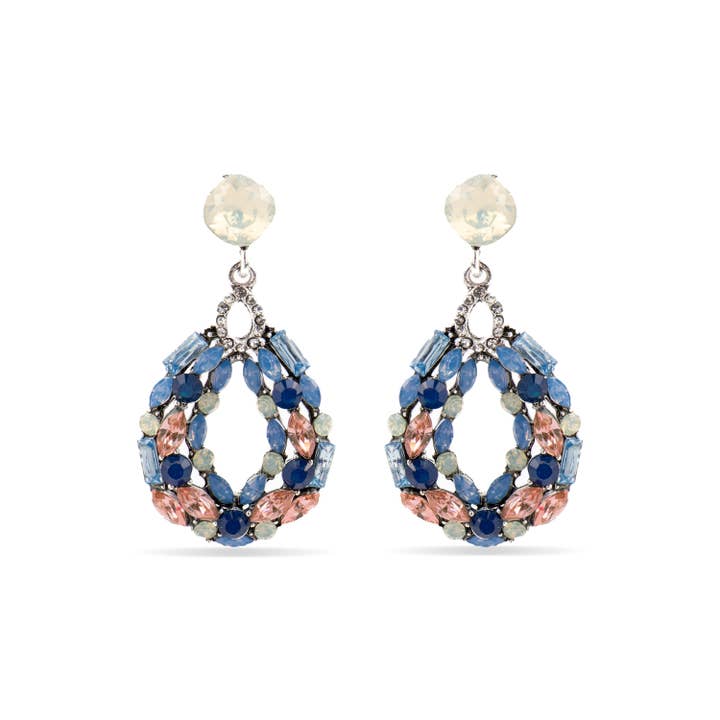 Luxenter Ohrringe mit mehrfarbigem Kristall silberfarben - Liodas für den Großhandel von Luxenter