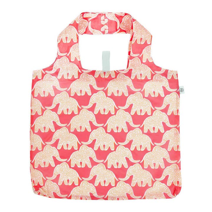 Borsa per la spesa riutilizzabile Elephants blu per la vendita all'ingrosso da parte di rockflowerpaper