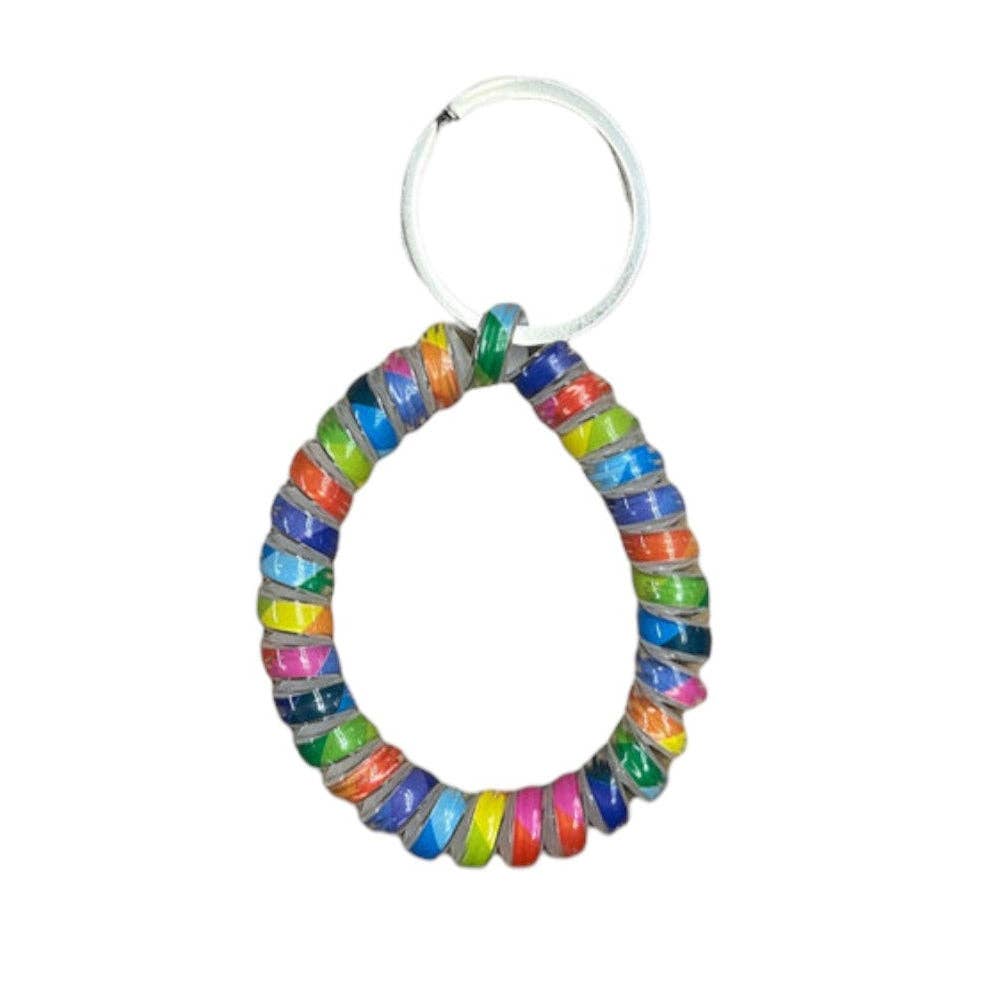 UNE COULEUR PORTE-CLÉS ÉLASTIQUE ARC-EN-CIEL 0415-20 (12 PIÈCES) en vente sur Faire3