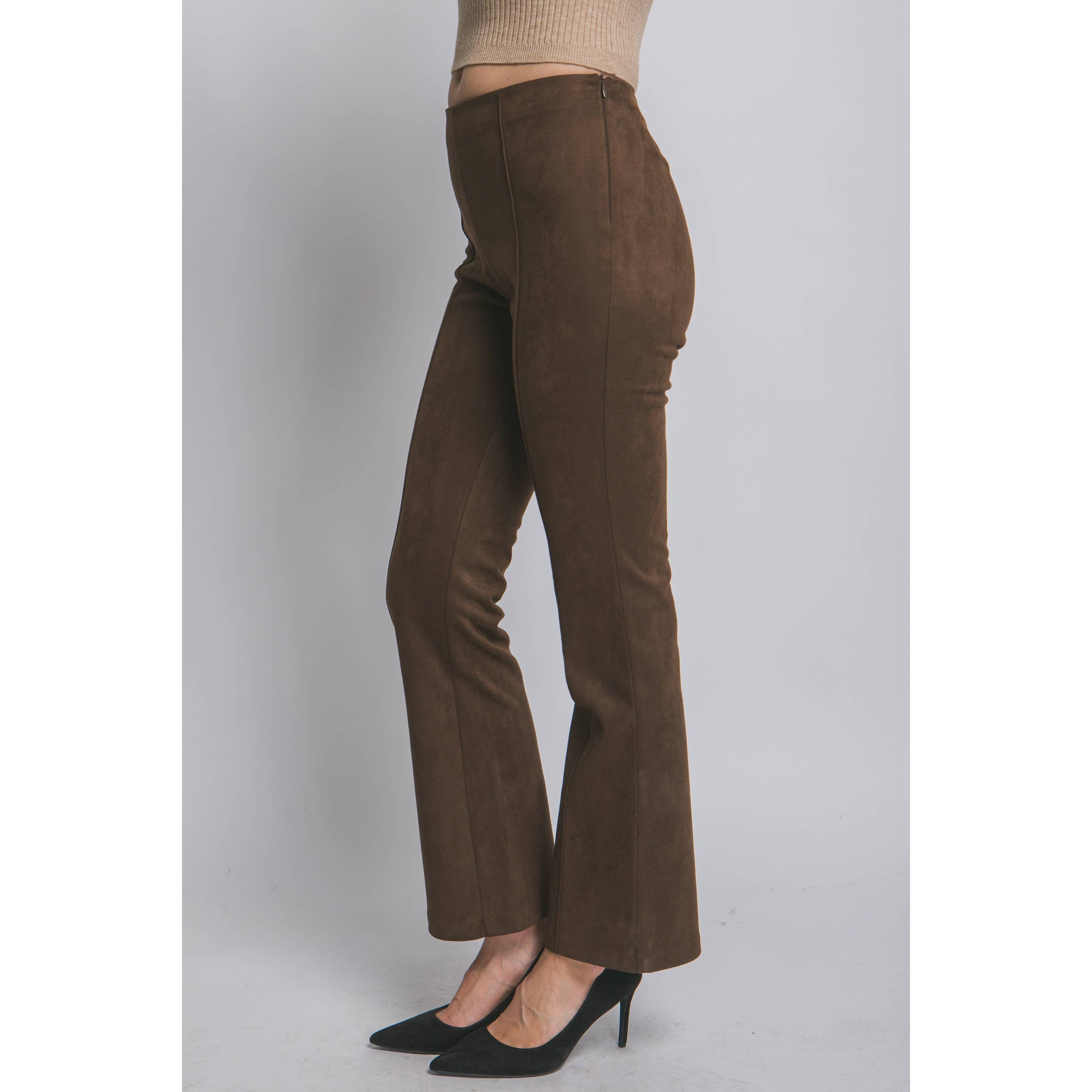 HiteJeans - Wholesale Pants - Women's - High Waisted Faux Suede Flare Pants4