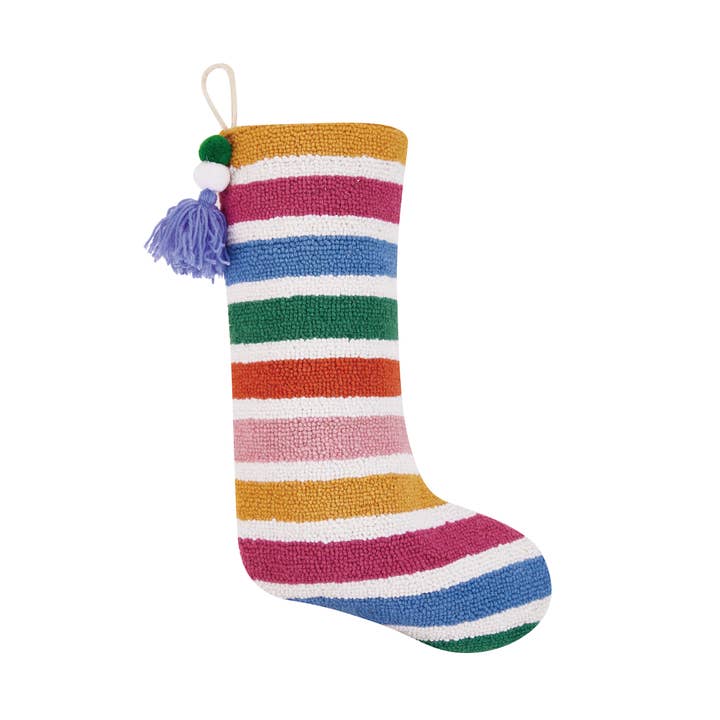 Peking Handicraft - Wholesale Holiday Stocking - Rainbow Stocking With Pom Pom Tassel - Ampersand