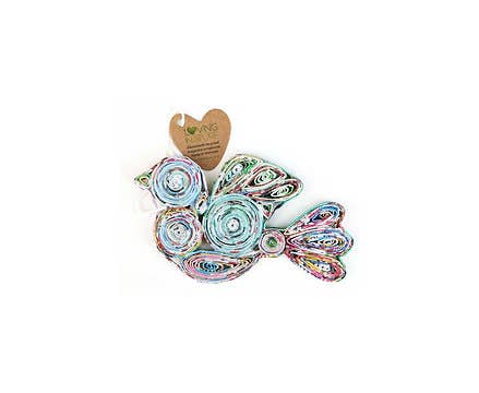Loving Nature - Wholesale Ornament - Quilling Dove Ornament Handmade from  Recycled Magazine2