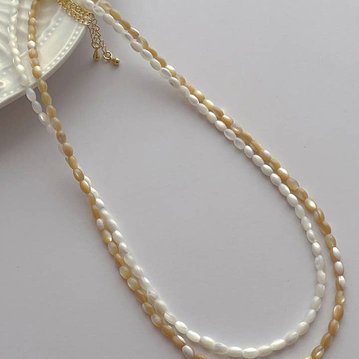Dipped Shop - Wholesale Beaded/Pearl Necklace - Trendy Solid Color Bead Choker Necklace DP25D7662