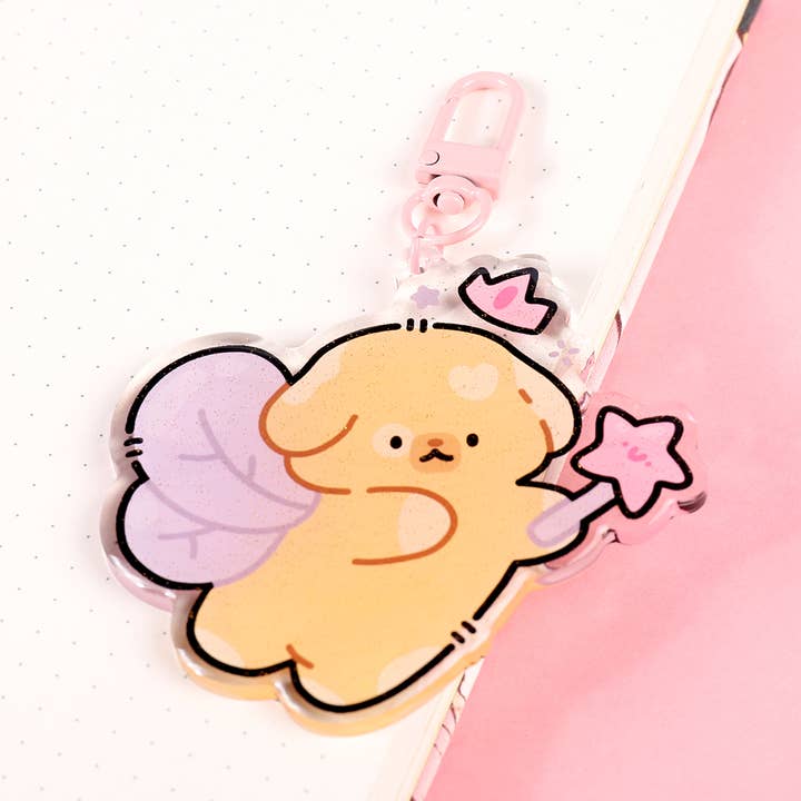 Golden Retriever Keychain for wholesale by Peaches and Bees.