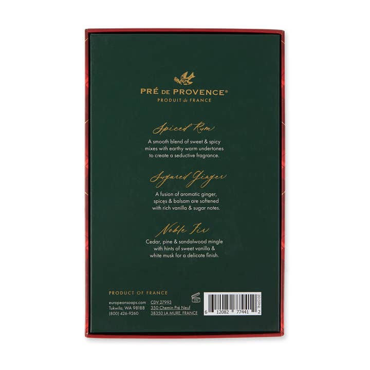 European Soaps - Wholesale Bar Soap - Pre De Provence - Noel Collection Gift Box (3 x 150g)