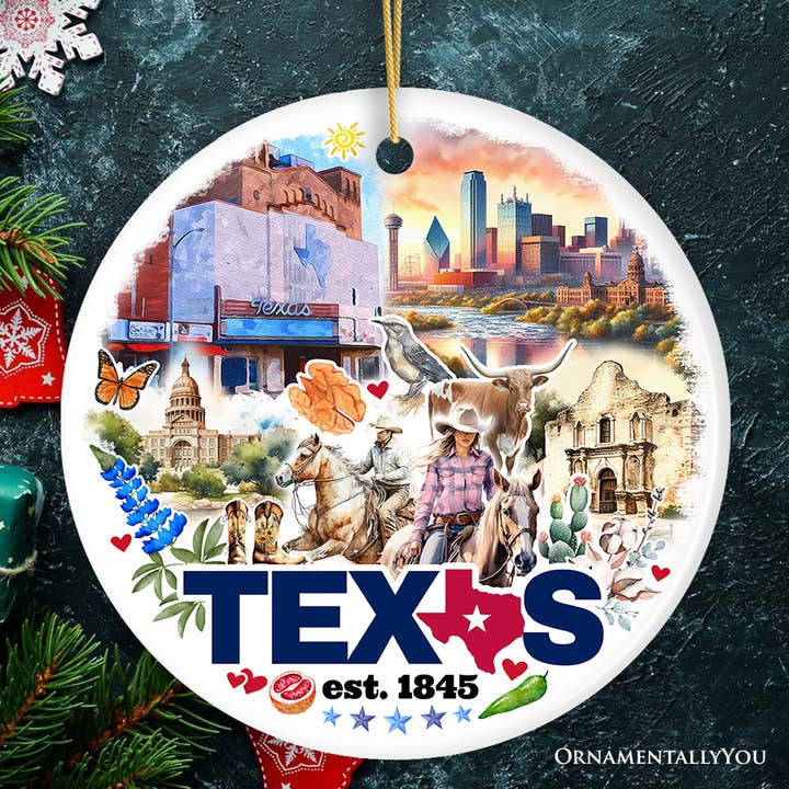 Texas Culture and Landmarks, Keepsake Gift and Souvenir for wholesale by OrnamentallyYou