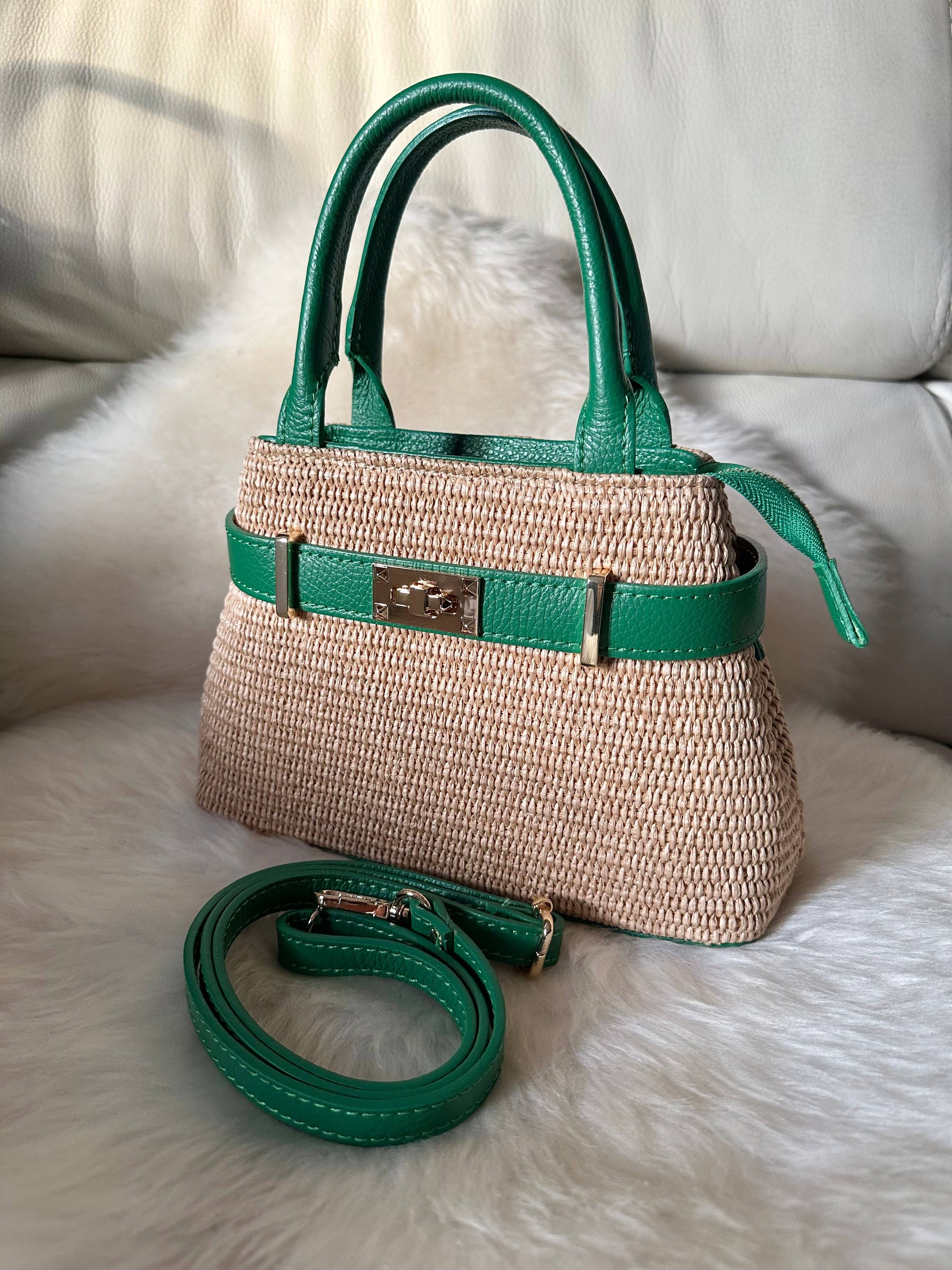 Zhade - Wholesale Top Handle Bag - Women's - BAHAMAS - Genuine leather and raffia0