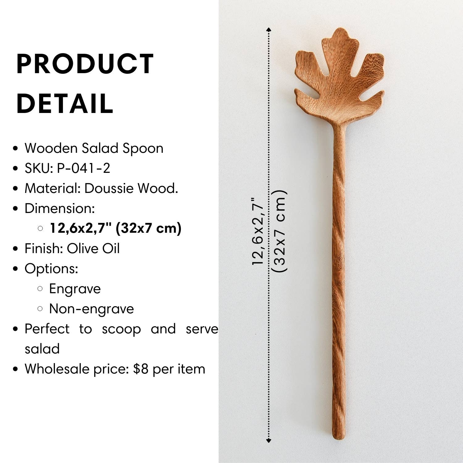 194 Craft House – Großhandel Servierbesteck – Holz-Salatzangen – Küchen-Servierbesteck8