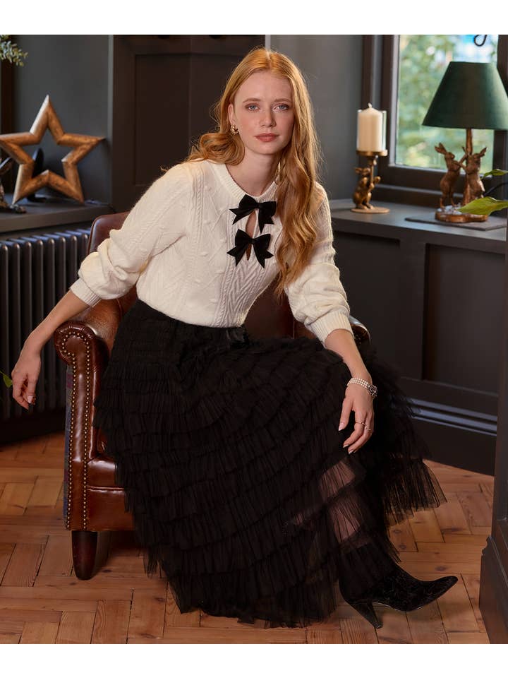 Black Penelope Tulle Tiered Skirt for wholesale on Faire6