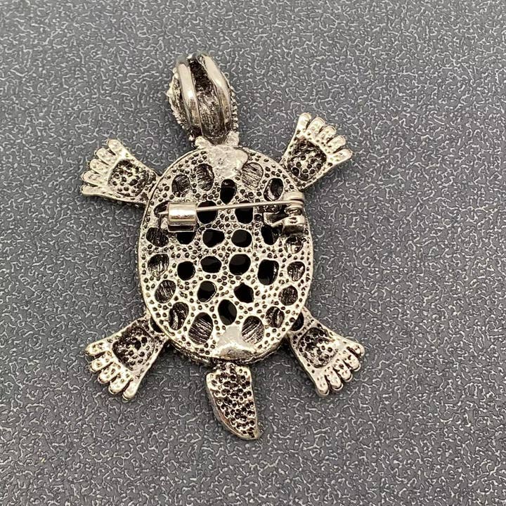 Mio Queena - Wholesale Brooch - Abalone Turtle Shell Silver Tone Brooch2