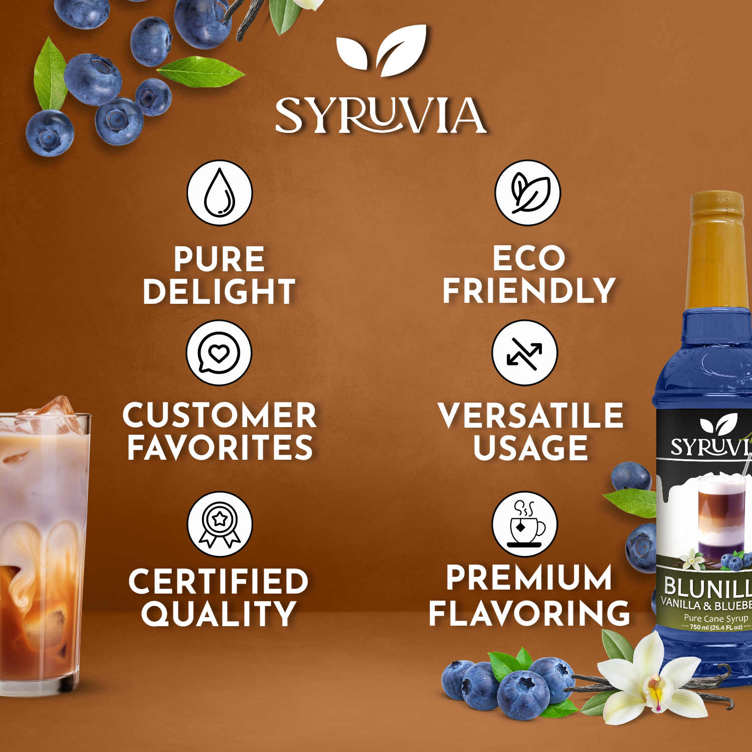 Syruvia - Wholesale Flavored Syrup - BLUNILLA Syrup Vanilla Blueberry4