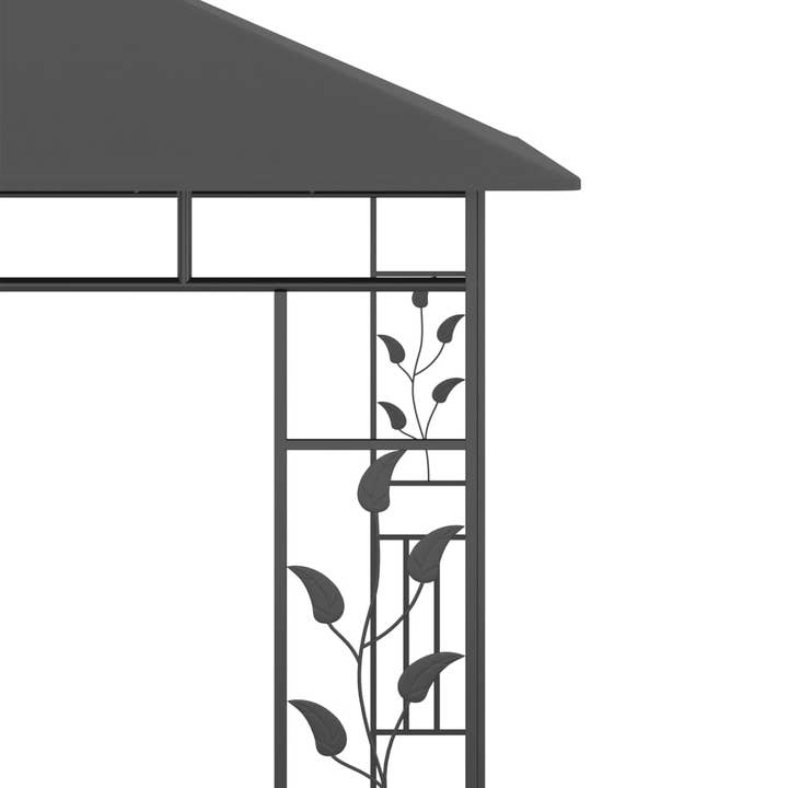 Greenwestons – wholesale Utomhusdekor – Gröns lusthus med myggnät 9,8'x9.8'x9' Antracit 0.6