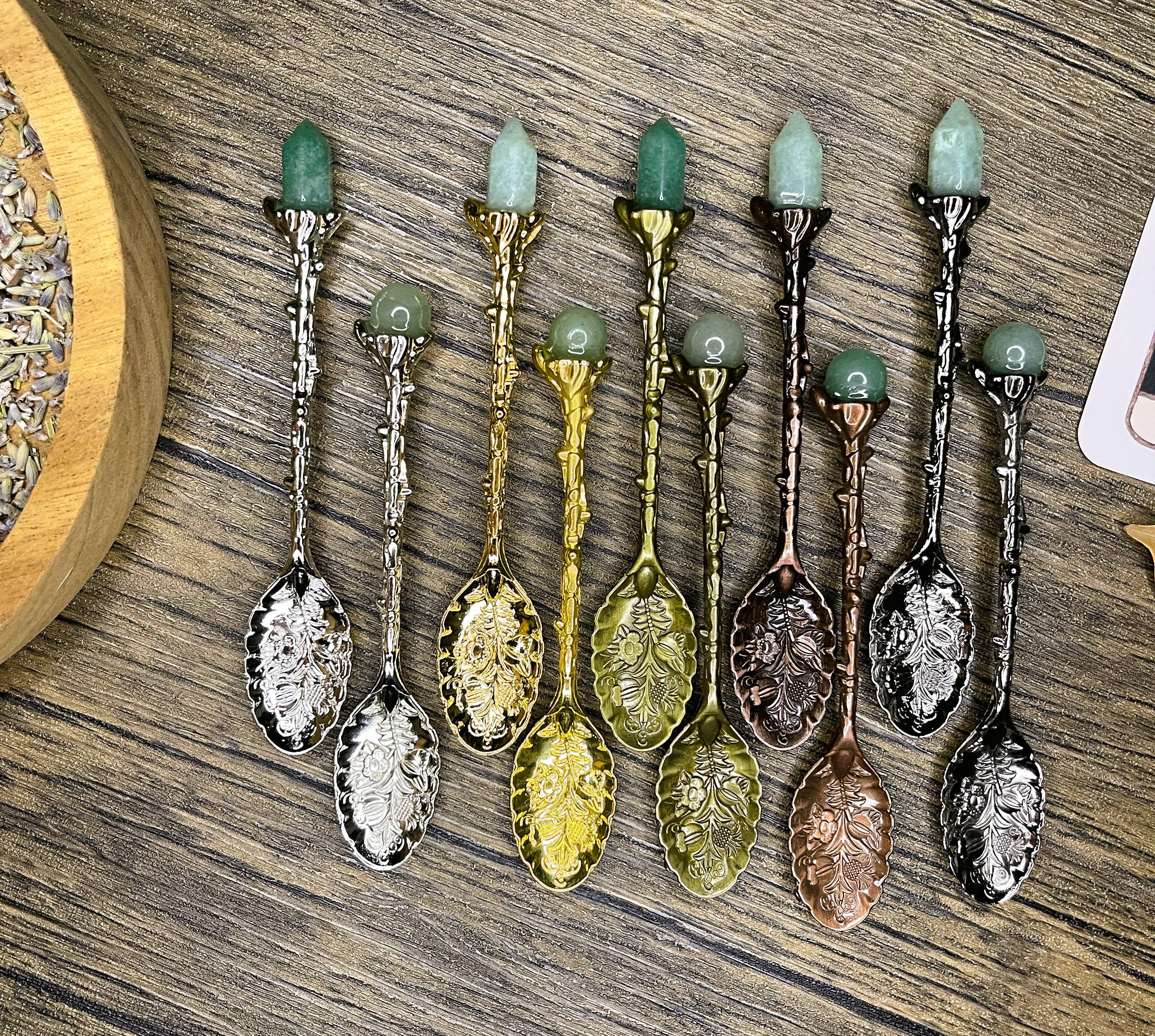 Moondust and Raven – Großhandel Meditationszubehör – Aventurin-Kristalllöffel für Hexerei und Apothekermaterial6