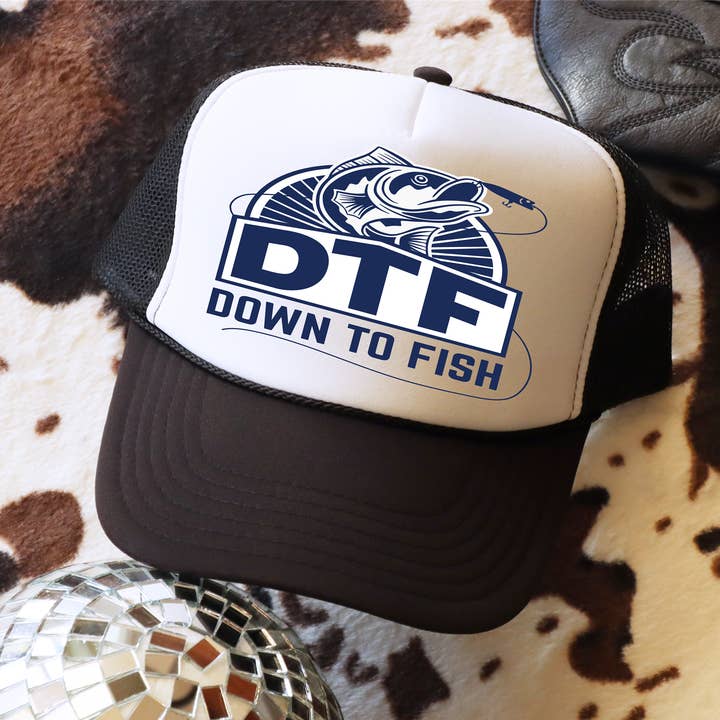 DTF Down to Fish Trucker Hat for wholesale by 316 Legacy LLC