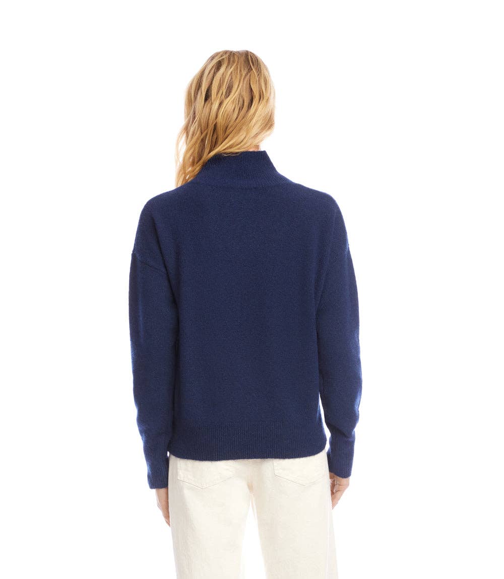 Navy Shawl Collar Sweater for wholesale on Faire4