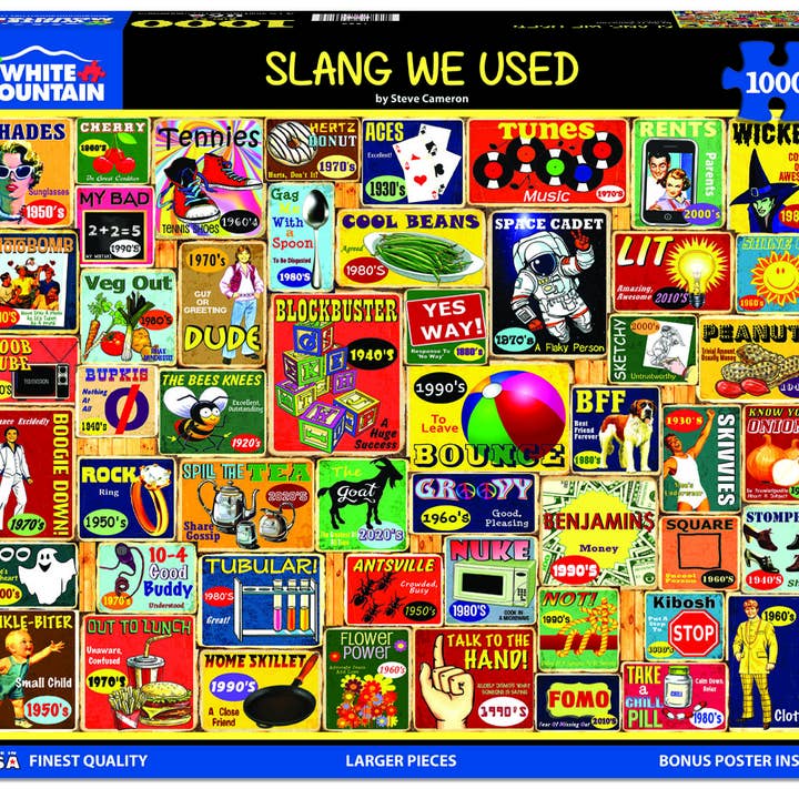 White Mountain Puzzles - Wholesale Puzzle - Adult - Slang We Used (1885pz) - 1000 Piece Jigsaw Puzzle