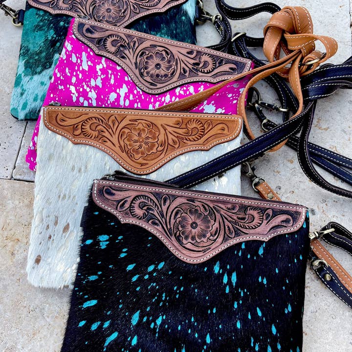 Boho Ranch Shop - Wholesale Crossbody Bag - Women's - Leather Crossbody Leather Cowhide Clutch Crossbody4