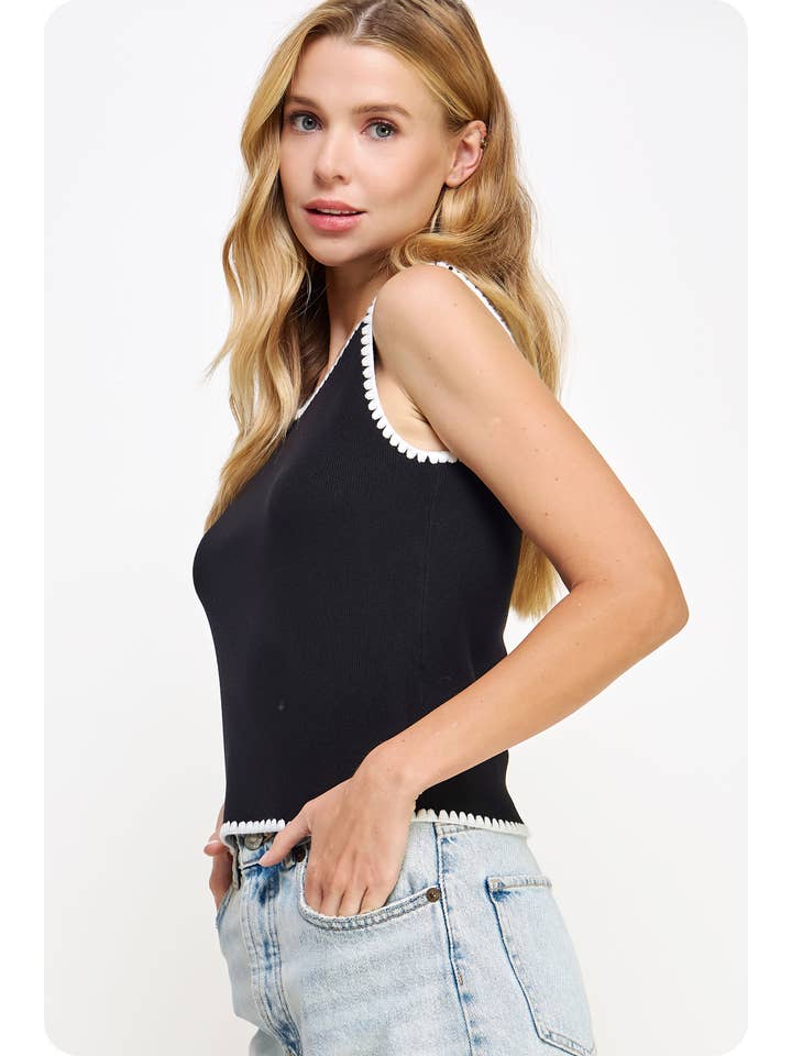 Strut & Bolt - Wholesale Shirt - Women's - Embroidered Knit Tank Top