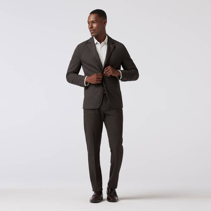 Watson Flannel Suit Jacket - Chocolate Gun Check for wholesale by Mizzen+Main